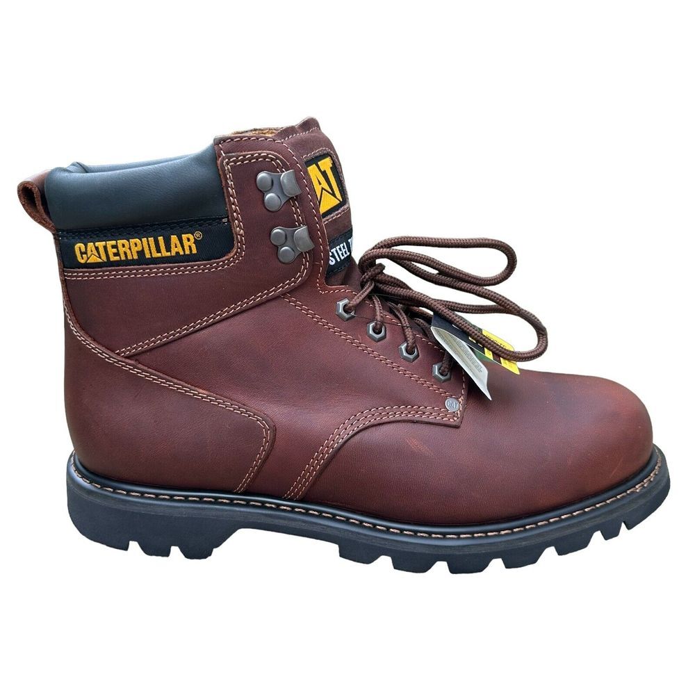 NEW‎ Caterpillar CAT Men's 13 M Boots Steel Toe 6" Work P89817 Brown Leather EH